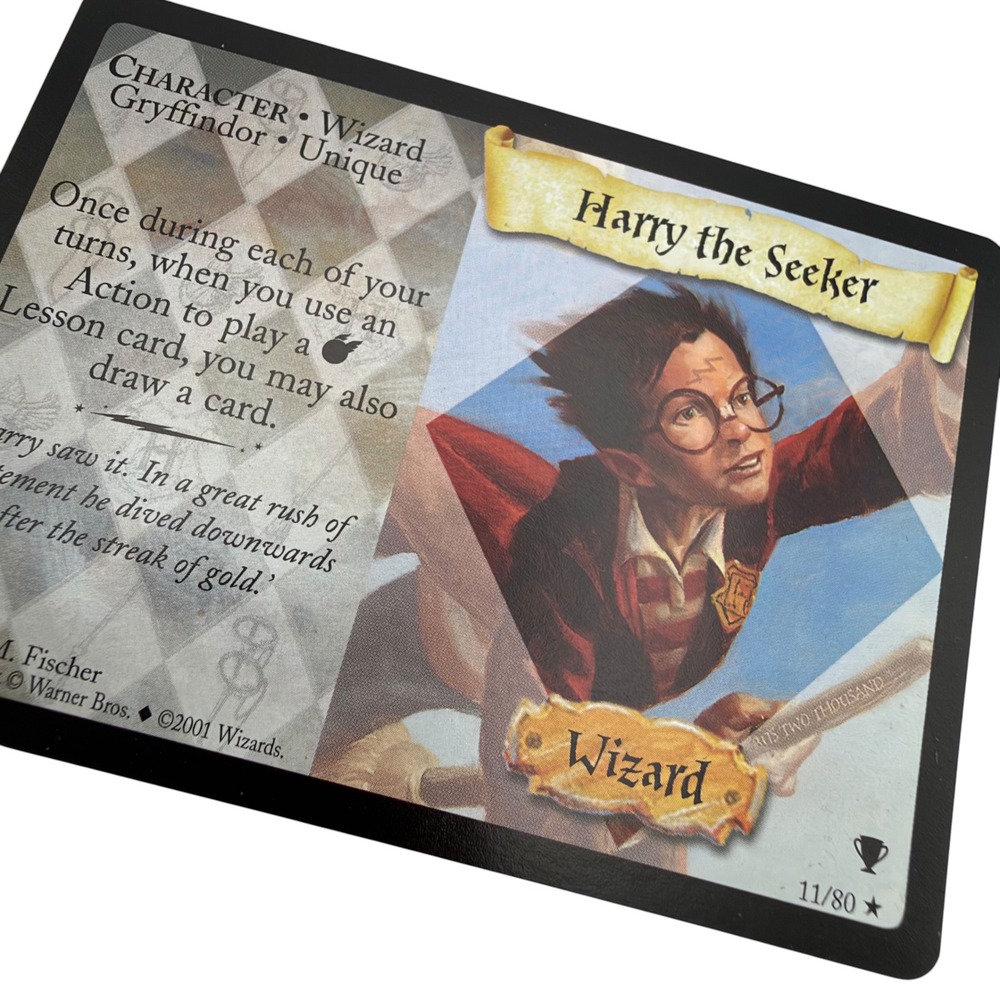 Harry Potter TCG Harry the Seeker 11/80 Quidditch Cup Rare Card 2001 Wizards TCG